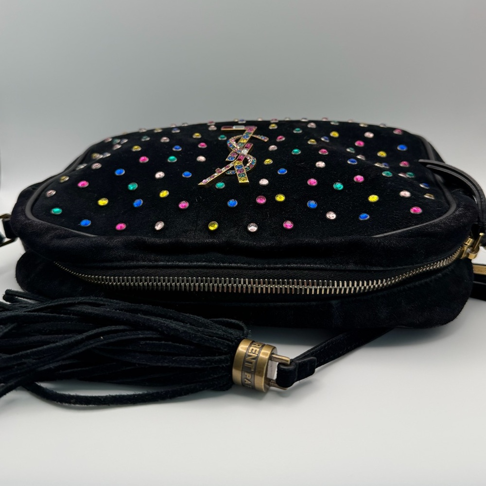 Yves Saint Laurent Rainbow Crystal Studded tassel crossbody Camera Bag - Picture 11 of 17